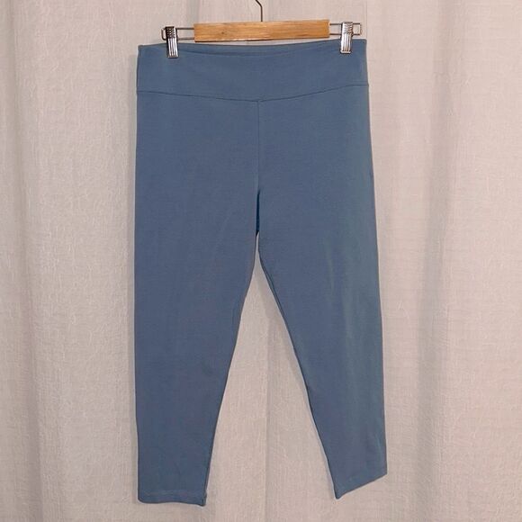 J.Crew L Newport Blue Cotton Blend Everyday Cropped Leggings - Picture 1 of 11